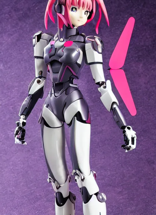 Prompt: Girl in mecha cyber Armor, portrait of the action figure of a girl, with bare legs，in the style of NEON GENESIS EVANGELION，anime figure