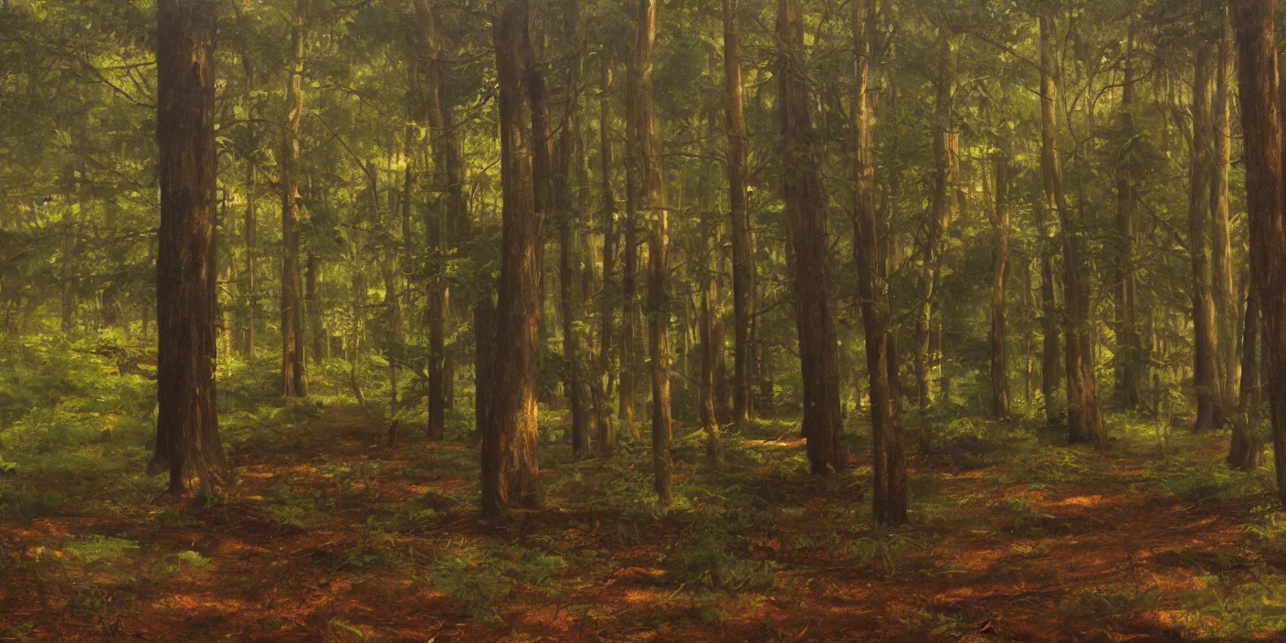 Image similar to woods, cinematic lighting, detailed oil painting, hyperrealistic, 8k