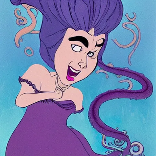 Prompt: ursula the sea witch, ( boris johnson ), by glen keane, disney, tentacles