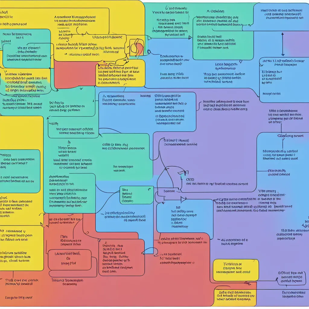 Image similar to flow chart diagram of the first succesful AGI model, incscape, excalidraw