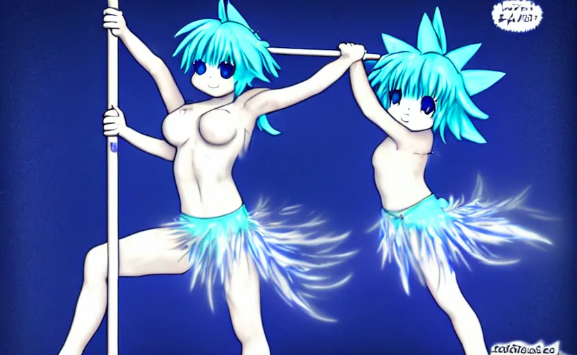 Image similar to cirno pole dancing