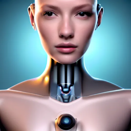 Prompt: Perfectly-Centered Portrait of a Robotic Female Android, perfectly centered, facing forward, stranding straight, full body, intricate, elegant, super highly detailed, professional digital painting, artstation, concept art, smooth, sharp focus, no blur, no dof, extreme illustration, Unreal Engine 5, Photorealism, HD quality, 8k resolution, cinema 4d, 3D, beautiful, cinematic, art by artgerm and greg rutkowski and alphonse mucha and loish and WLOP