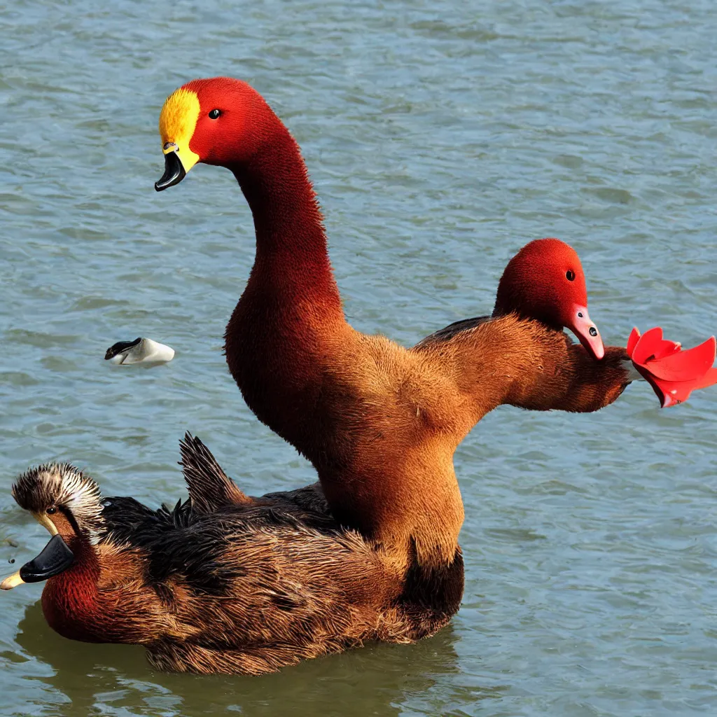 Image similar to devil riding duck