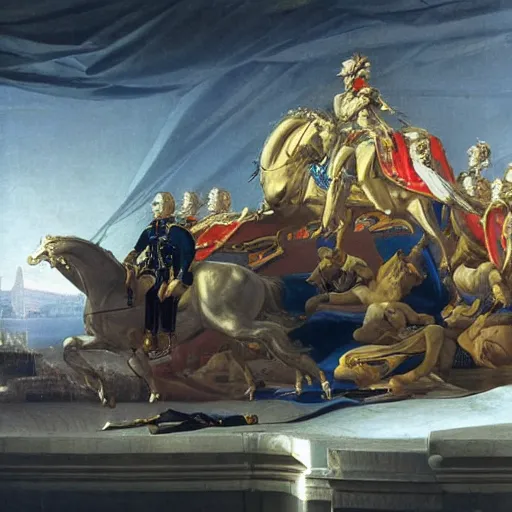 Image similar to sci-fi 🚗 dynamic organic forms and wall structure in the coronation of napoleon painting by Jacques-Louis David ceramic metal material shiny gloss water reflections search pinterest keyshot product render 4k