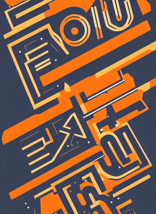 Image similar to poster design with duochrome contemporary typographic Japanese katakana, black and orange colour palette, layout design, illustrator vector graphics