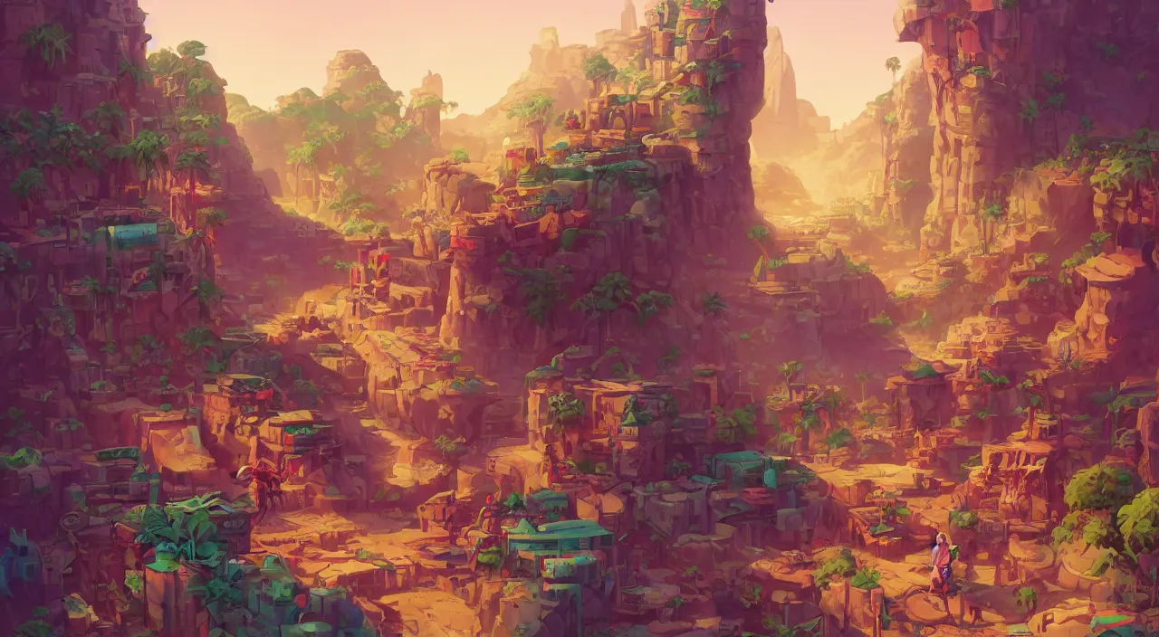 Image similar to arabian marketplace vivid tissu color fabric greeble block jungle dirt ground wood wall fortress volume lighting shine video game icon, 2 d game art gta cover, official fanart behance hd artstation by jesper ejsing, by rhads, makoto shinkai and lois van baarle, ilya kuvshinov, rossdraws