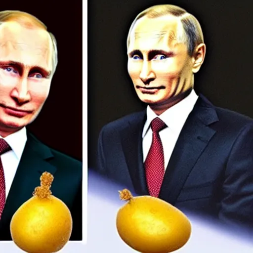 Image similar to vladimir putin's face on a potato