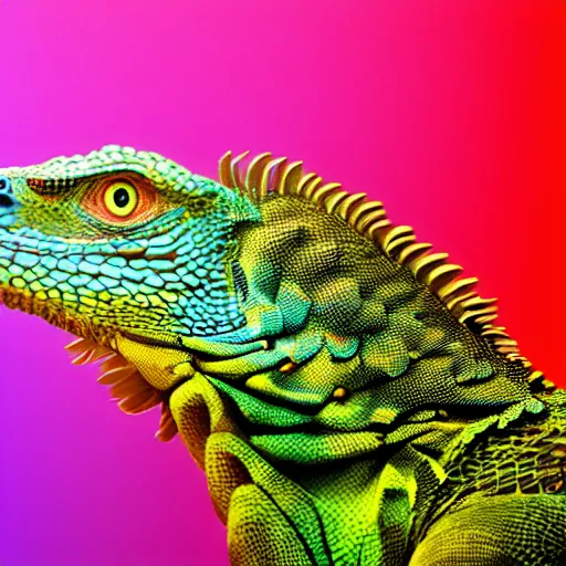 Image similar to profile of an eagle iguana!! hybrid, bold natural colors, masterpiece, trending on artstation, photograph