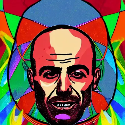 Image similar to joe rogan smoking dmt, digital art, iconic icon, 2 d vector logo, cartoon, t - shirt design