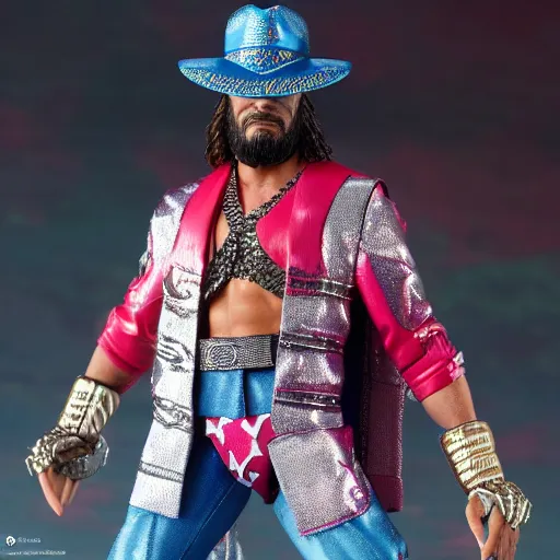 Image similar to macho man randy savage action figure by hot toys. high resolution photo.