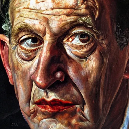 Prompt: high quality high detail painting by lucian freud, hd, portrait of an upset thief, photorealistic lighting