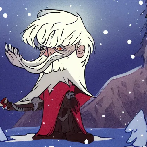 Prompt: the ice king enters the winter battle