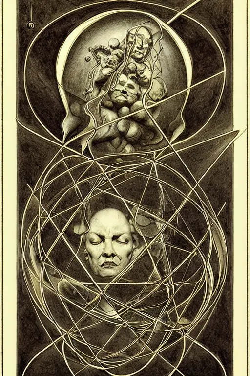 Image similar to calligraphy vesica piscis in the style of wayne barlowe, gustav moreau, goward, bussiere, roberto ferri, santiago caruso, luis ricardo falero, austin osman spare