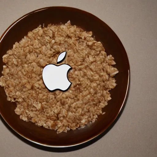 Prompt: apple made out of oatmeal
