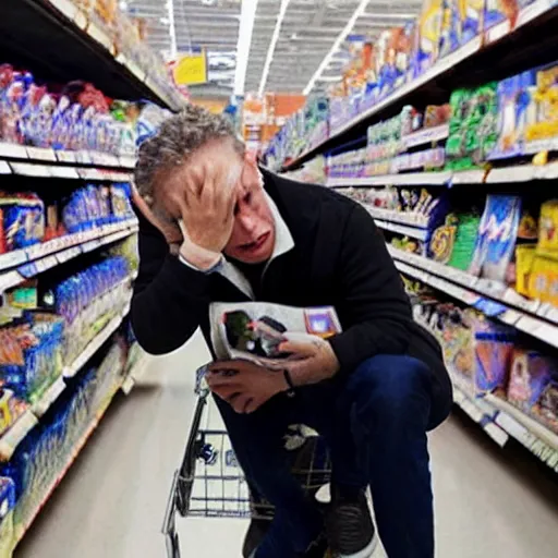 Image similar to jordan peterson crying in walmart