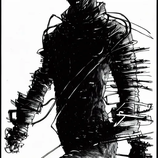 Image similar to Klaus Schwab looking sinister, by Tsutomu Nihei, highly detailed