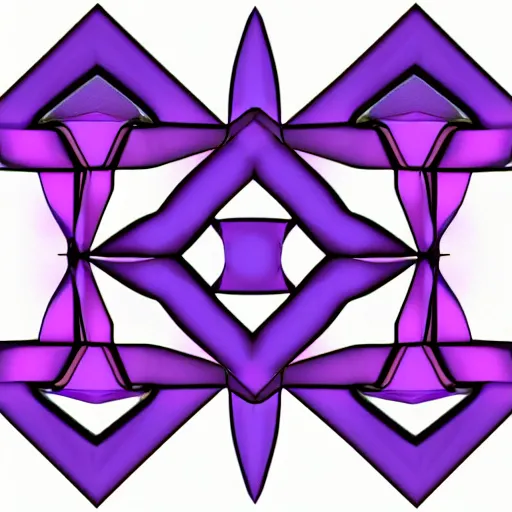 Prompt: 3 d geometric cubic patterns. purple color.