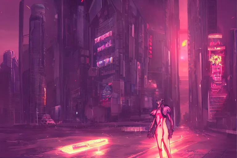 Image similar to a transhuman wolf in a cyberpunk city, trending on artstation, by kawacy, neon backlighting, furry art