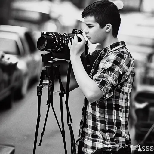 Image similar to young male taking photographs in pittsburgh real life, black and white, 1 9 7 0 s, 8 k, 4 k uhd, realistic, hyper realistic, super detailed, very detailed, detailed