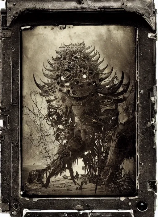Prompt: old wetplate daguerreotype demons, devil, pain, anger, desolation, angel, explosion of data fragments, fractal, intricate, elegant, highly detailed, parallax, leica, medium format, subsurface scattering, by jheronimus bosch and greg rutkowski and louis jacques mande daguerre, brom