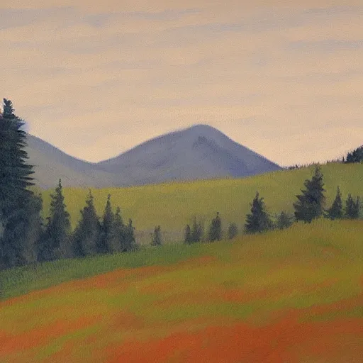 Prompt: landscape painting of north bend washington by jon hale, blurry, painterly, visible brush strokes, lonely W - 1920