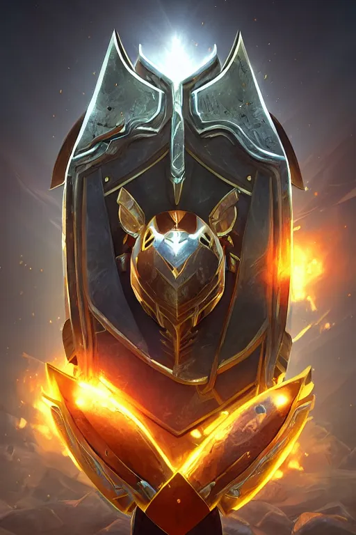 Image similar to shield fantasy epic legends game icon stylized digital illustration radiating a glowing aura global illumination ray tracing hdr fanart arstation by ian pesty and katarzyna da „ bek - chmiel