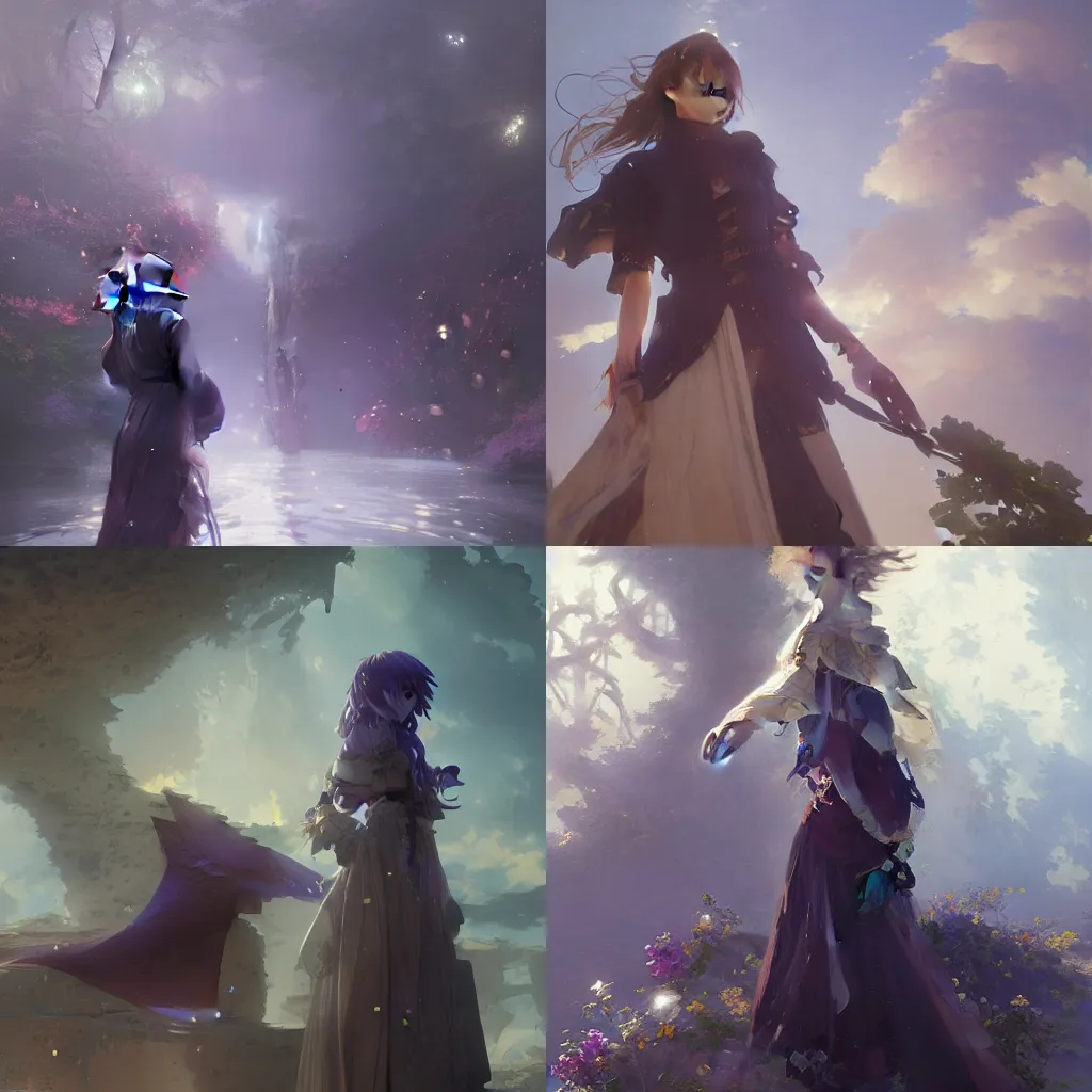 Image similar to female violet evergarden anime, intricate, sharp focus, illustration, highly detailed, digital painting, concept art, matte, art by ruan jia and wlop and greg rutkowski, masterpiece