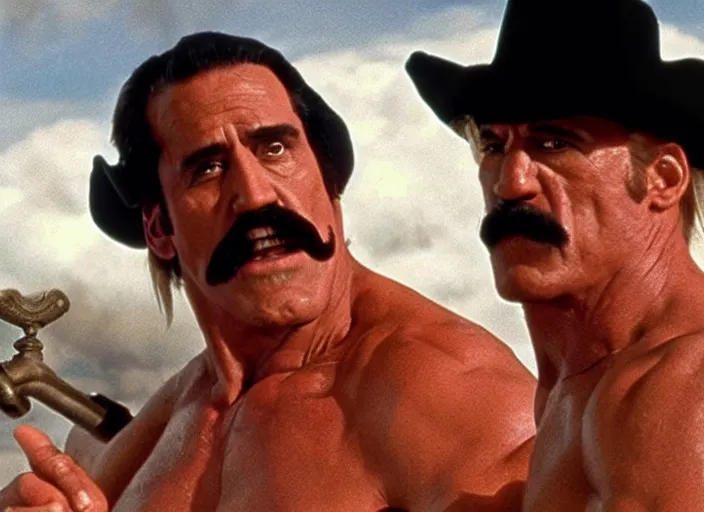 Image similar to film still of Hulk Hogan as Doc Holiday in Tombstone 1993, 4k