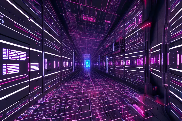 Image similar to a cybernetic cathedral overlooking an higway of data, cyberpunk, beautiful detailed, cinematic, strong lighting, hi - fructose art magazine, photorealistic, 8 k