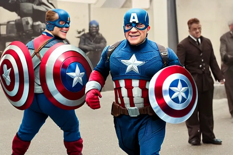 Image similar to danny devito as captain america