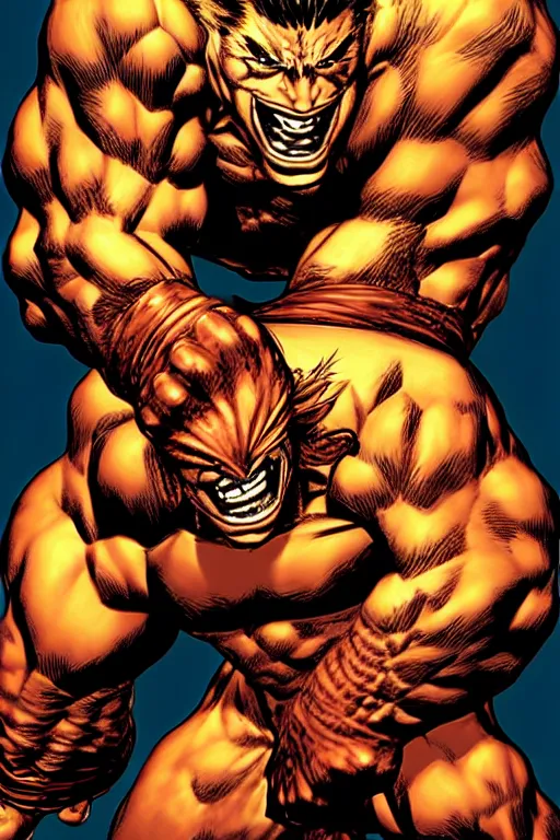 Prompt: character art by mike deodato, bowser, absolute chad