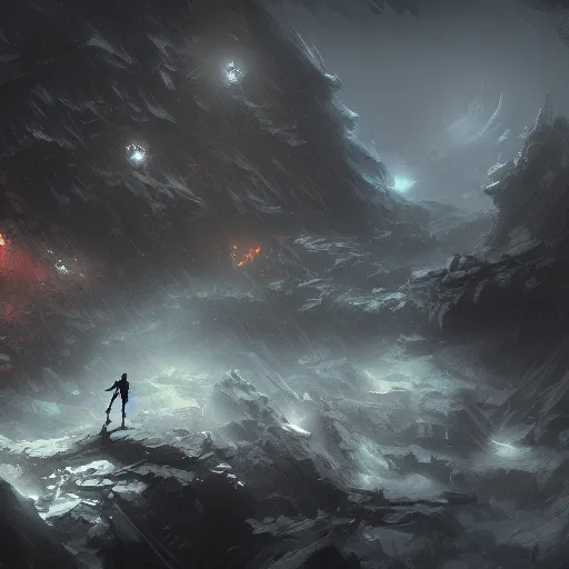 Prompt: skeleton abyss digital art in the style of Greg Rutkowski and Craig Mullins, 4k