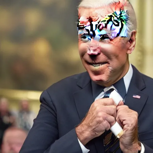 Image similar to joe biden smoking a joint