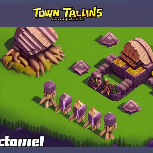 Image similar to town hall 1 5 concept art, clash of clans style, th 1 5 concept from clash of clans