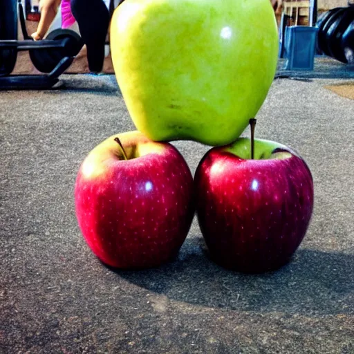 Image similar to an apple doing CrossFit