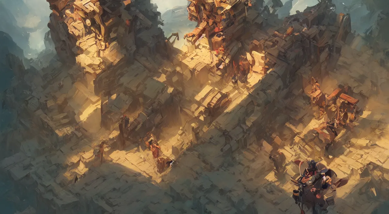 Image similar to open door wood wall fortress greeble block amazon jungle vanillaware post - processing illustration wide angle action dynamic portrait official fanart behance hd artstation by jesper ejsing, by rhads, makoto shinkai and lois van baarle, ilya kuvshinov, rossdraws