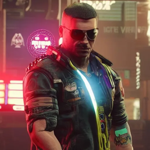 Image similar to english bulldog with augmentations cyberpunk 2 0 7 7