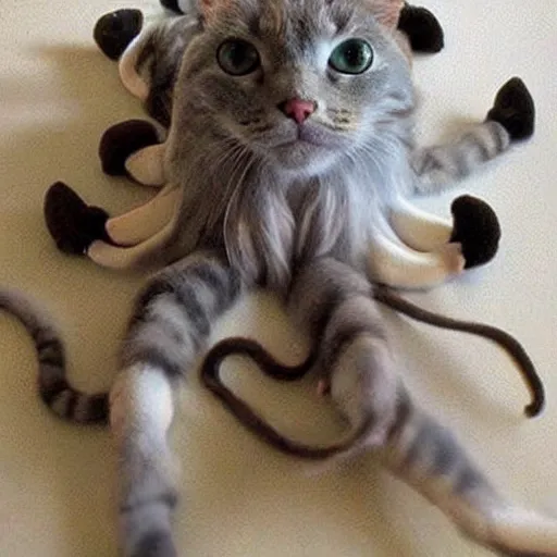 Image similar to Extremely cute!!! cat octopus hybrid