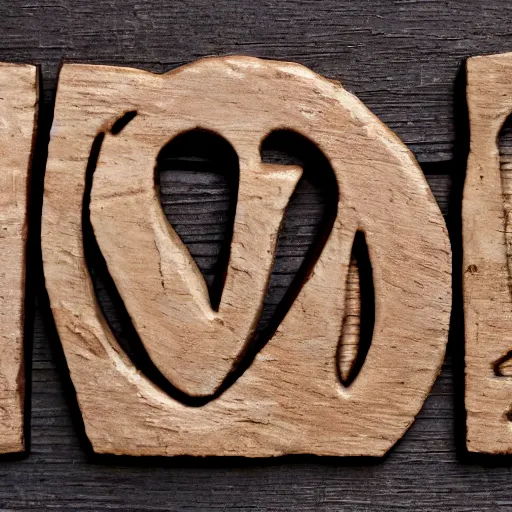 Image similar to a love script carved in the wood of a three