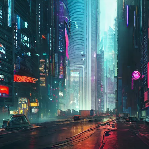 Image similar to cyberpunk street, 4k, sharp, Renaissance painting style