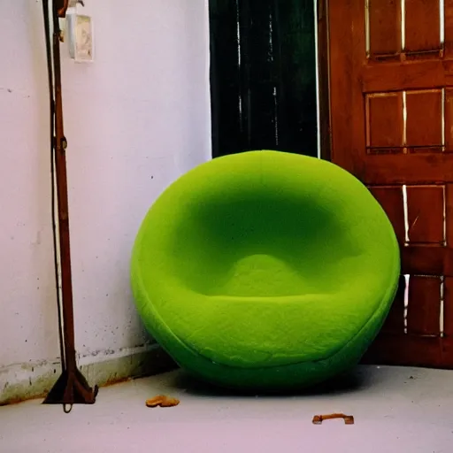 Image similar to photo armchair in the shape of an avocado, cinestill, 800t, 35mm, full-HD