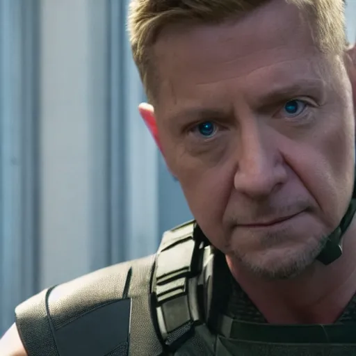 Image similar to film still of Eliot Page as Hawkeye in Avengers Endgame
