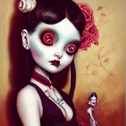 Image similar to a painting in the style of kim jung gi and in the style of mark ryden and in the style of natalie shau.