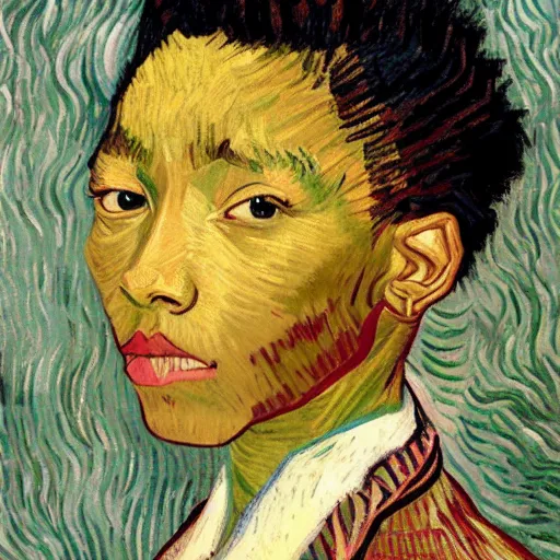 Image similar to van gogh painting of willow smith