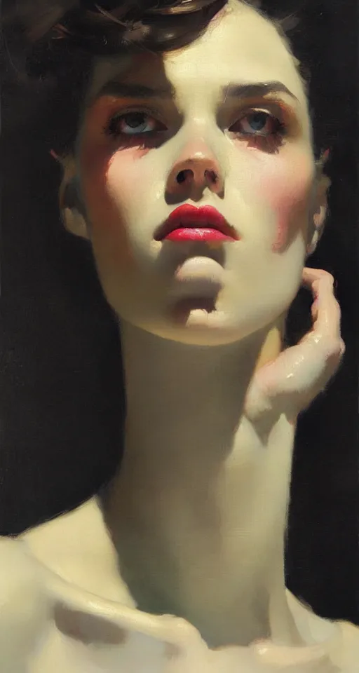 Image similar to benefit of all, ill of none, beauty portrait, impressionistic oil painting by malcom liepke, tom bagshaw, tooth wu, wlop, denis sarazhin, visible brushstrokes, highly detailed, award winning, masterpiece
