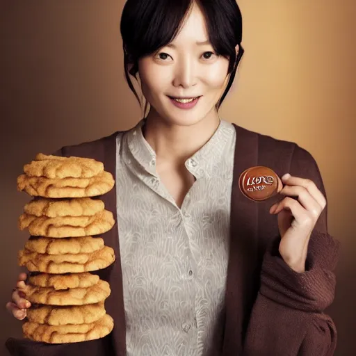 Image similar to doona bae in a commercial film for lorna doone cookies, promotional image, high quality, studio lighting,