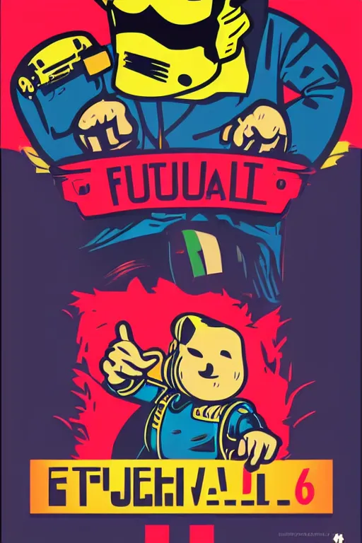 Image similar to fallout 7 6 retro futurist illustration art by butcher billy, sticker, colorful, illustration, highly detailed, simple, smooth and clean vector curves, no jagged lines, vector art, smooth andy warhol style