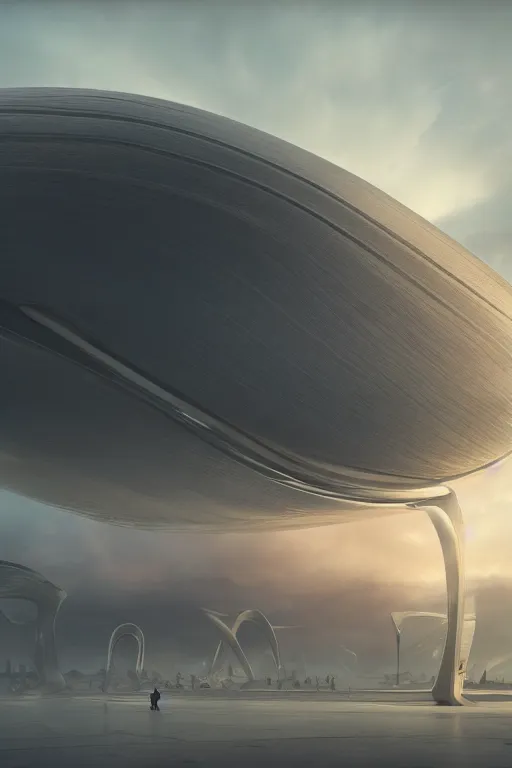 Prompt: professional cinematic photograph concept render of a single massive beautiful neo - futuristic matte symmetrical elongated oval monolith by ilm, denis villeneuve, emmanuel shiu, zaha hadid, mist vapor, deep color, architectural scale, grassland, dramatic storm sunset, hyperrealism, very high detail, volumetric, trending on artstation, cgsociety, rendered in octane