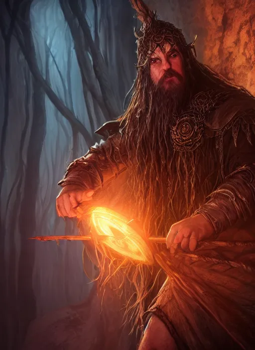 Image similar to druid dnd, ultra detailed fantasy, elden ring, realistic, dnd character portrait, full body, dnd, rpg, lotr game design fanart by concept art, behance hd, artstation, deviantart, global illumination radiating a glowing aura global illumination ray tracing hdr render in unreal engine 5