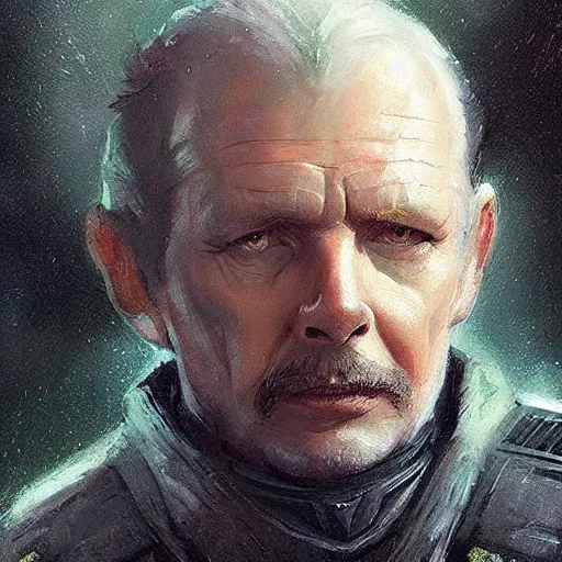 Prompt: portrait of a man by Greg Rutkowski, Gary Oldman as the Great Admiral from the Galactic Alliance from the Star Wars Expanded Universe, scifi, highly detailed portrait, digital painting, artstation, concept art, smooth, sharp foccus ilustration, Artstation HQ